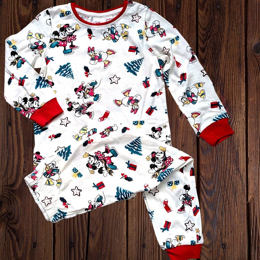 Disney Mickey Minnie Christmas Pajama Set – All-Over Print Long Sleeve